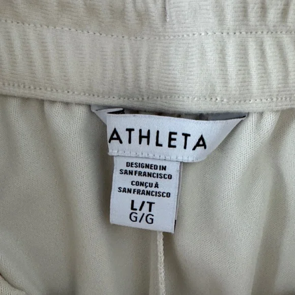 🌼ATHLETA🌼 Finish Line Track Pants with Burgundy Stripes, Size L - Picture 3 of 11